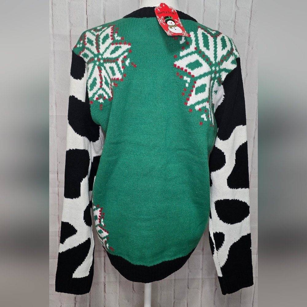 Christmas Sweater with a Festive Cow with a Bell - Picture 5 of 6